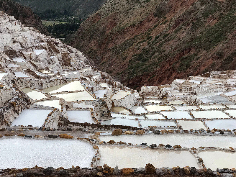 Salineras de Maras及其多口盐井的景观。秘鲁。